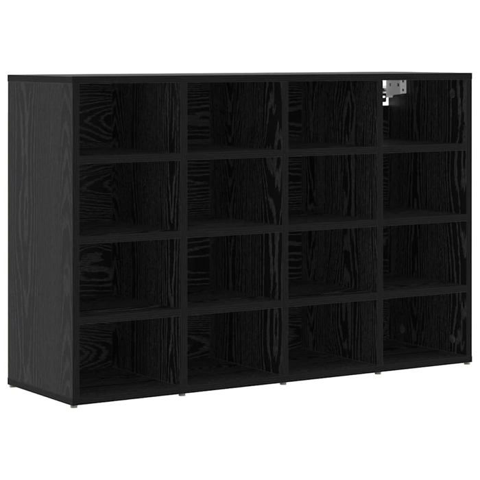 Meuble à chaussures moderne - vidaXL - Chêne Noir - 103x30x67 cm - 16 étagères - Bois dingénierie - Rangement spacieux