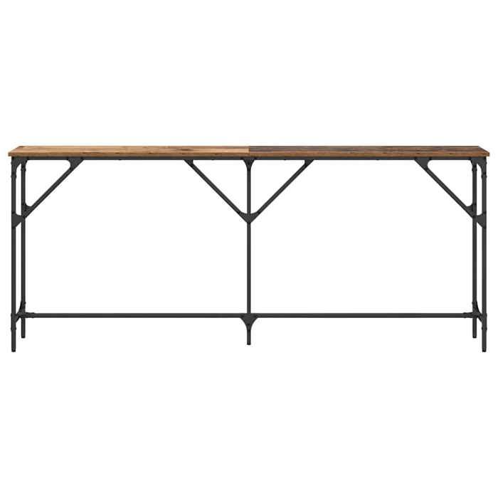 Marron Table console - CLARENCE - Meuble couloir - Bois Ancien 180x23x75 cm - CC1100