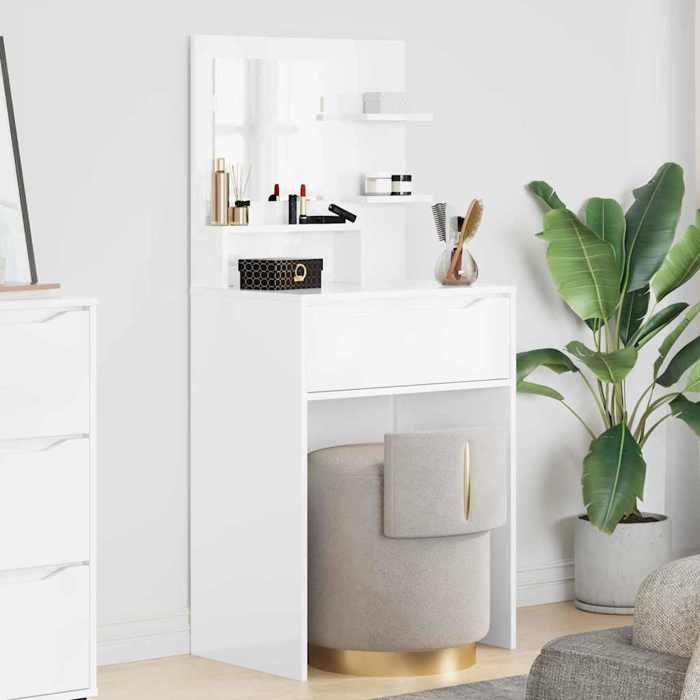 Vicco Coiffeuse Maria, Blanc, 132 cm avec Tabouret