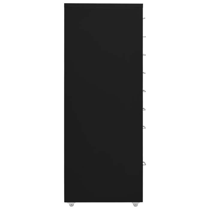 [12147]Classeur mobile/Cabinet de bureau - Cabinet de Dossier - avec stockage - Noir 28x41x109 cm Métal Poids:19.35 Kg