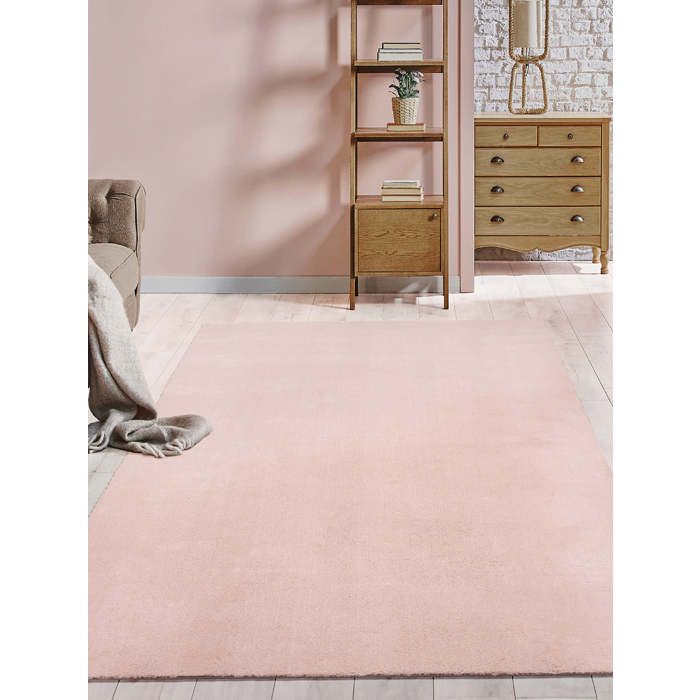 the carpet Relax tapis moelleux à poils courts antidérapant lavable à 30 degrés Rose 140 x 200 cm