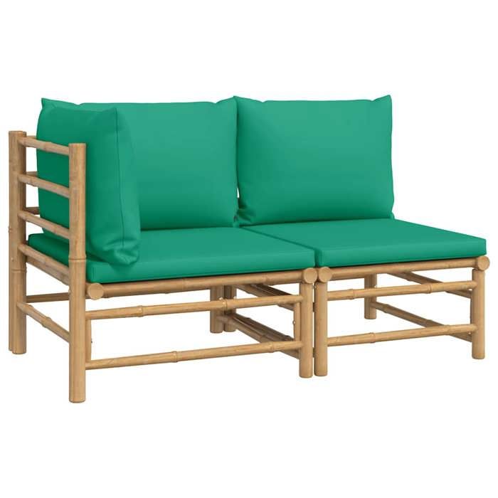（SOLDES Dété）Salon de jardin 2 pcs - SHIELD - Meuble dextérieur - avec coussins vert bambou 5561454