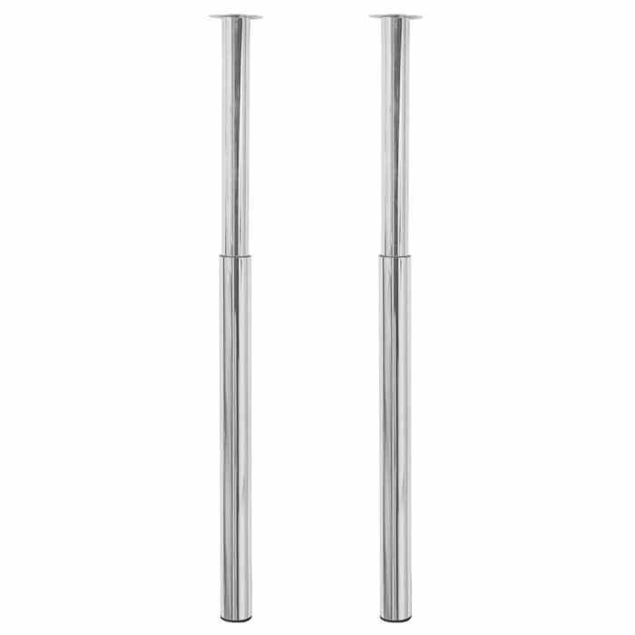 Meuble de table Argent - Magnifique Pieds de table télescopique 2 pcs Chrome 710 mm - 1100 mm CL4272347