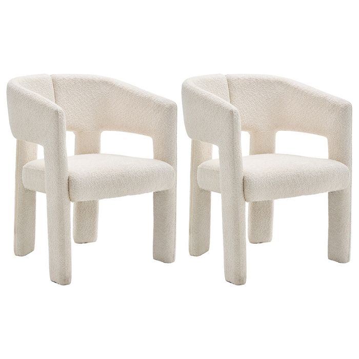 Gaspard - lot de 2 fauteuils en tissu bouclette - Beige Gaspard - lot de 2 fauteuils en tissu bouclette - Beige