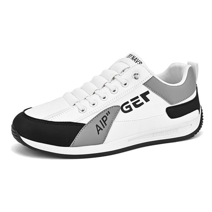 INSFITY Baskets homme en Similicuir Bicolore Printemps Respirant BassesBlanc