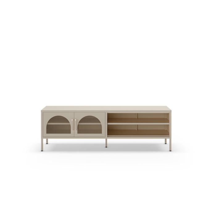 AVENO - Meuble TV 160cm en métal - Beige AVENO - Meuble TV 160cm en métal - Beige