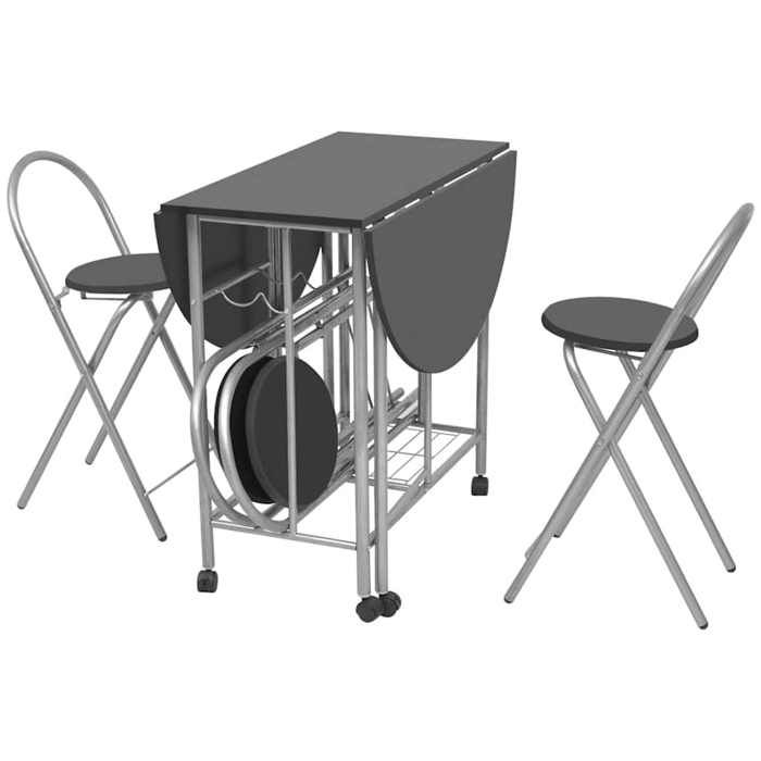 SOLOMON Ensemble table de salle à manger avec 4 chaises Contemporain - POUR Salon/cuisine - MDF noir 82786411