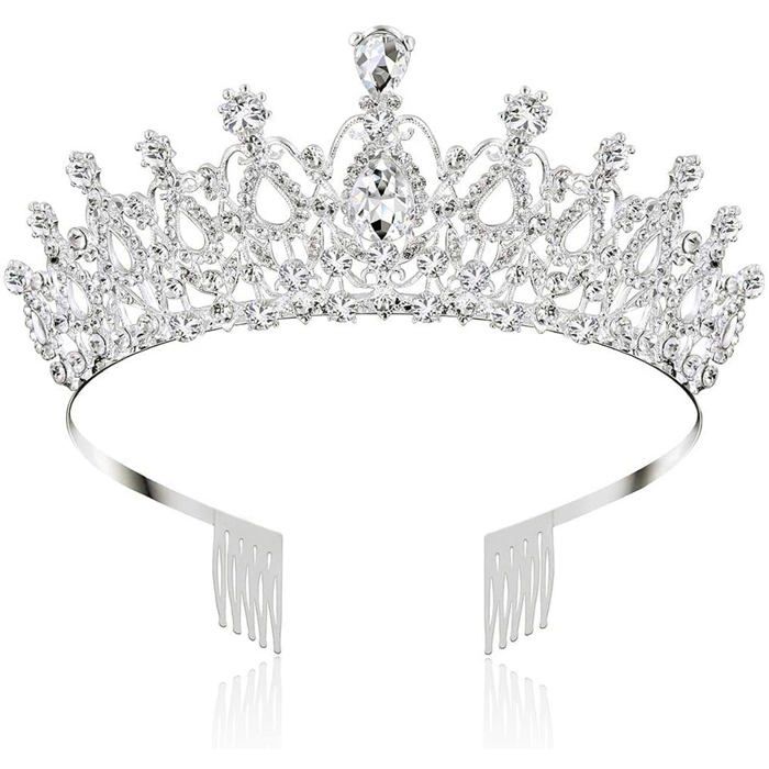 Tiara Cristal Couronne - 1 Pièce - Diadème Strass Peigne - Mariage Proms Princesse Aucunely