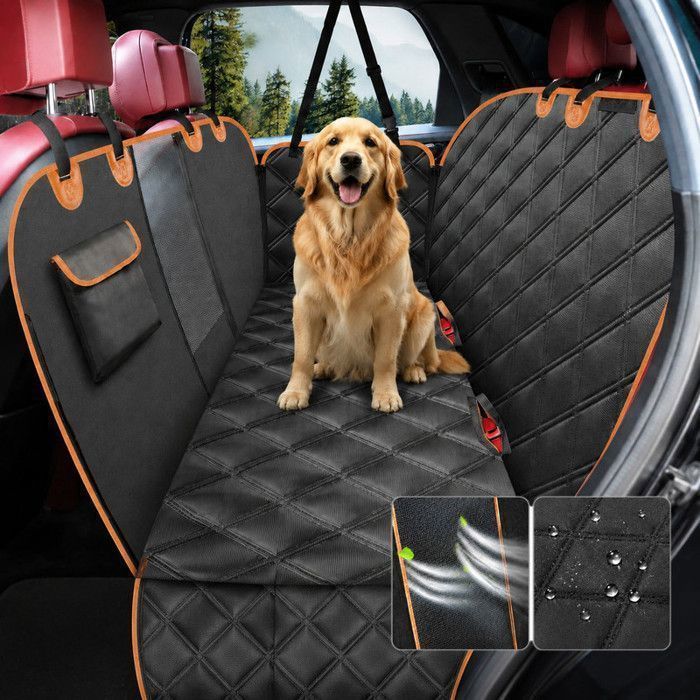 Housses de Siège dauto pour Chien 137x147cm imperméable Oxford 600D anti-poils tapis de protection avec fenêtre respirante