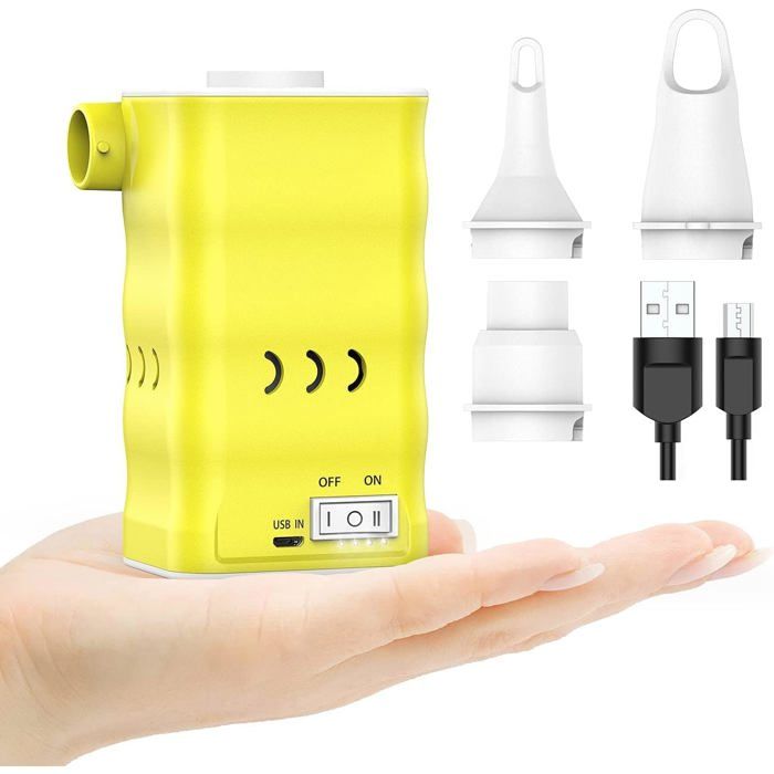 Pompe à air électrique 6000mAh rechargeable 3 buses matelas gonflable bateau piscine et bouées