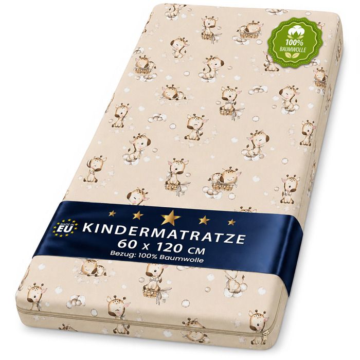 Matelas bebe 60x120 cm pour enfant lit et voyage - Bébé respirant roulé matelas en mousse avec lavable 60 x 120 Oeko-Tex