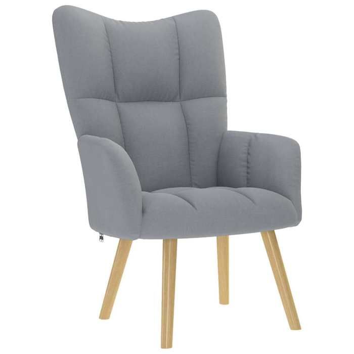 Chaise intérieure moderne vidaXL Fauteuil de relaxation Gris clair Tissu(10384）