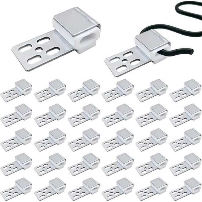 32 Pièces Canapés en Argent Clips Ressort de Canapé Métal Kit Ressorts pour Meubles Rechange Canapés Clips Meubles à 5 Trous