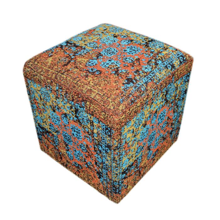Pouf Solitaire Multicolore en Coton Fait Main - Réf. VK8056633403833 Pouf Solitaire Multicolore en Coton Fait Main - Réf. VK8056633403833