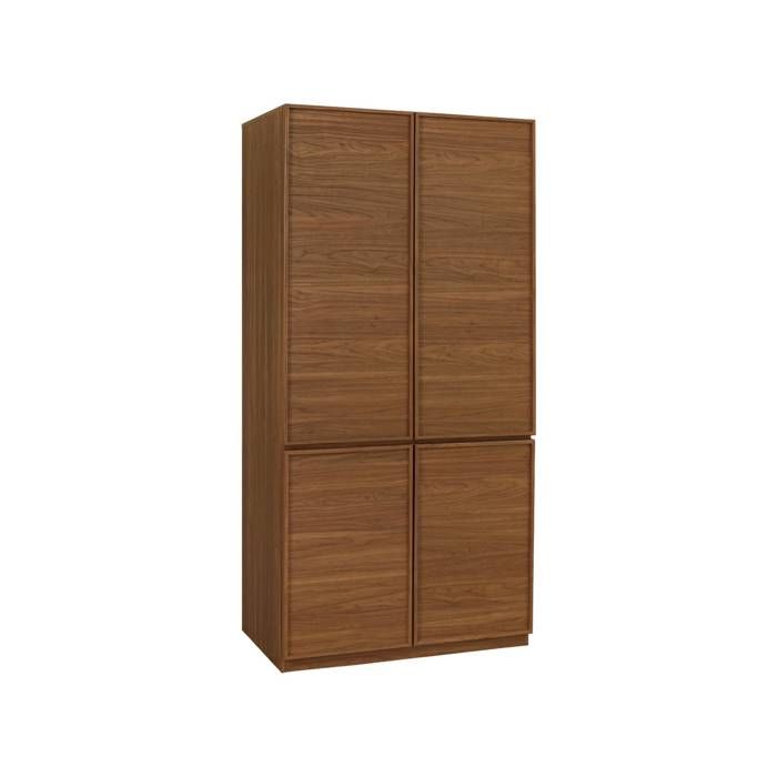 Module dressing décor bois 4 portes 1 penderie noyer - Kuba Module dressing décor bois 4 portes 1 penderie noyer - Kuba