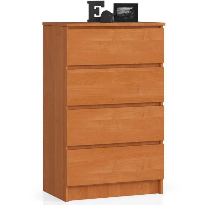 Commode AKORD K60 Aulne 60 cm 4 tiroirs façade Aulne 60x40x99 cm