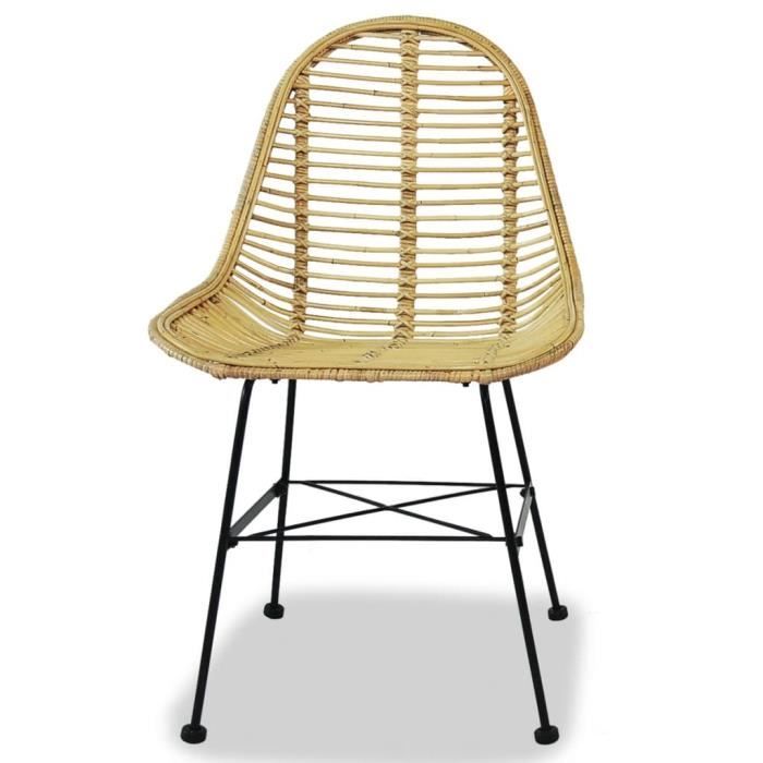 Chaise de salle à manger 2 pcs Rotin naturel-AKO7370392203437