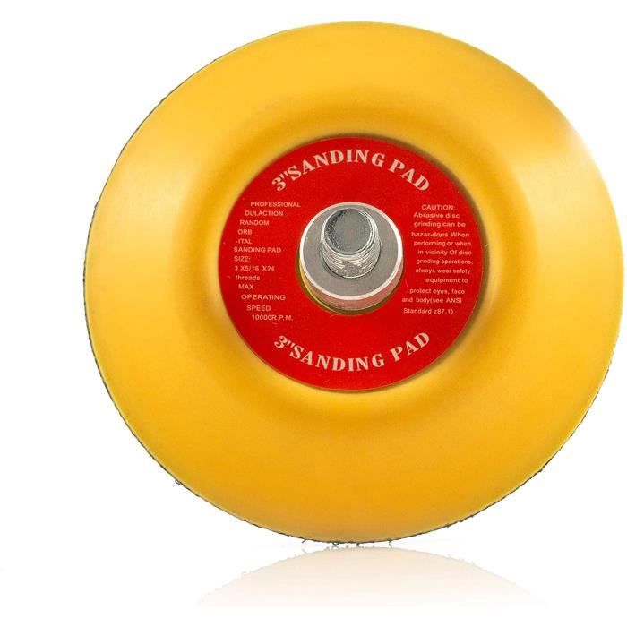 Tampons de support à crochet et boucle de 5 pouces, 5/16 pouces, 24 disques de ponçage pour polissage, ponceuse DA/Air pour le polissage et le meulage, 1 pièce