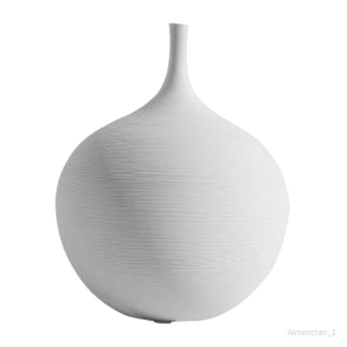 Grand Vase En Céramique Blanche - Décor Moderne Pour Entrée Ou Centre De Table - Maison/Bureau