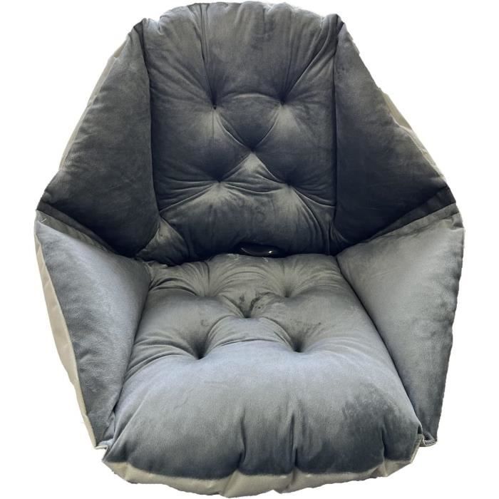 coussin de chaise avec dossier siège coquille fauteuil velours douillet elastique impermeable pour chaise en rotin paille ja[y249]