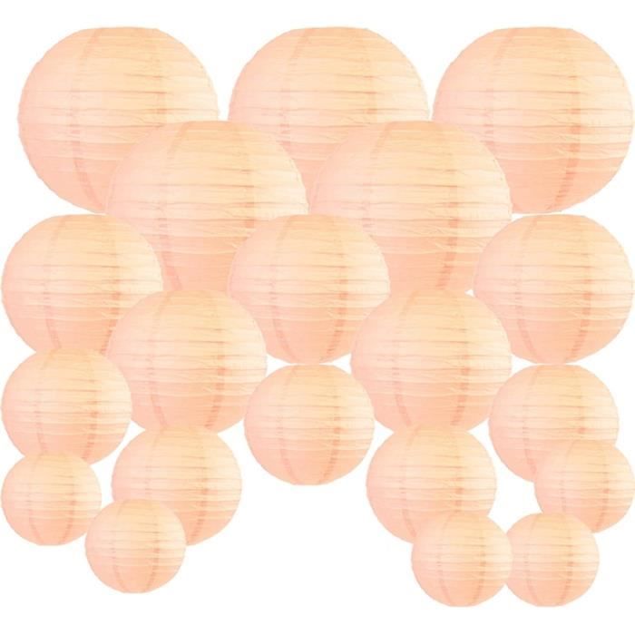 Lot De 12 Lanternes Nylon Blanc - 18 Cm - Côtes Croisées - Suspendues Pour Mariage - Quasimoon