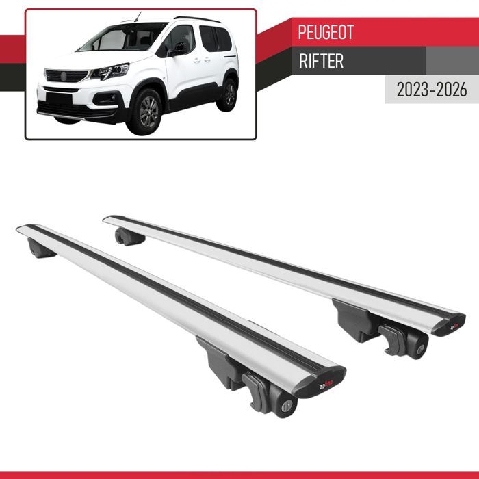 Barres De Toit Pour Peugeot Rifter 2019-2022 – 2 Barres Aluminium Gris, Porte-bagages Jusqu’à 75kg - 6