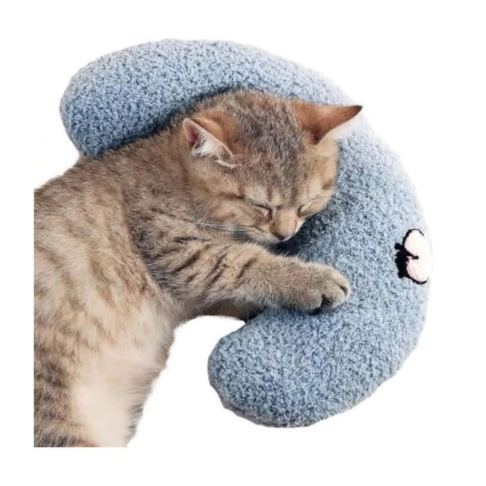 1 coussin pour chat - Coussin de valériane pour chat - Doux et moelleux - Jouet apaisant - En forme de U - Pour dormir, se reposer