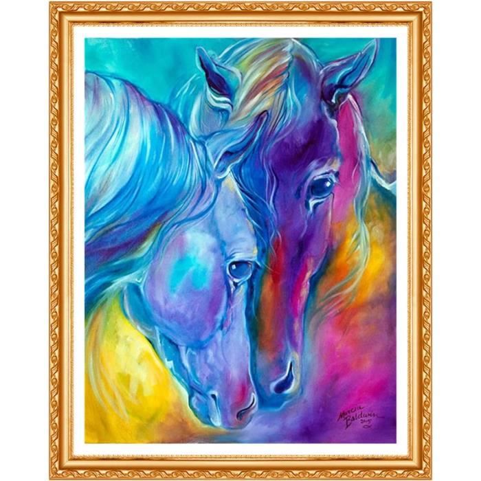 Diamond Painting Cheval 30x40cm Avec Cadre - Kit 5D Peinture Diamant Adulte Chevaux