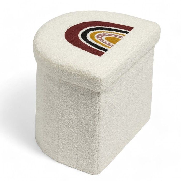 Pouf coffre enfant LA TETE DANS LES NUAGES - FACTORY - Blanc 30x30x36 cm