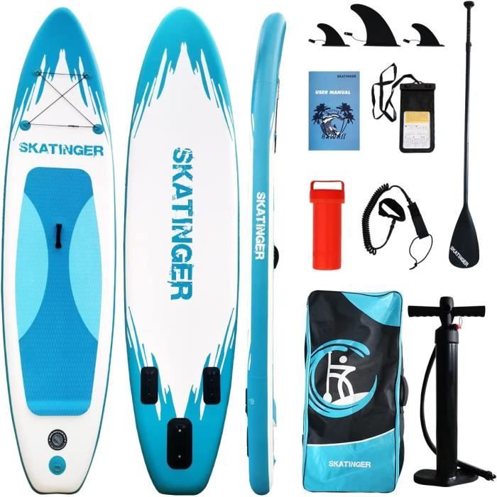 Planche De Paddle Gonflable ANYFAST Pour La Pêche - 335 X 88 Cm, Ultra Stable Avec Tous Les Accessoires Inclus