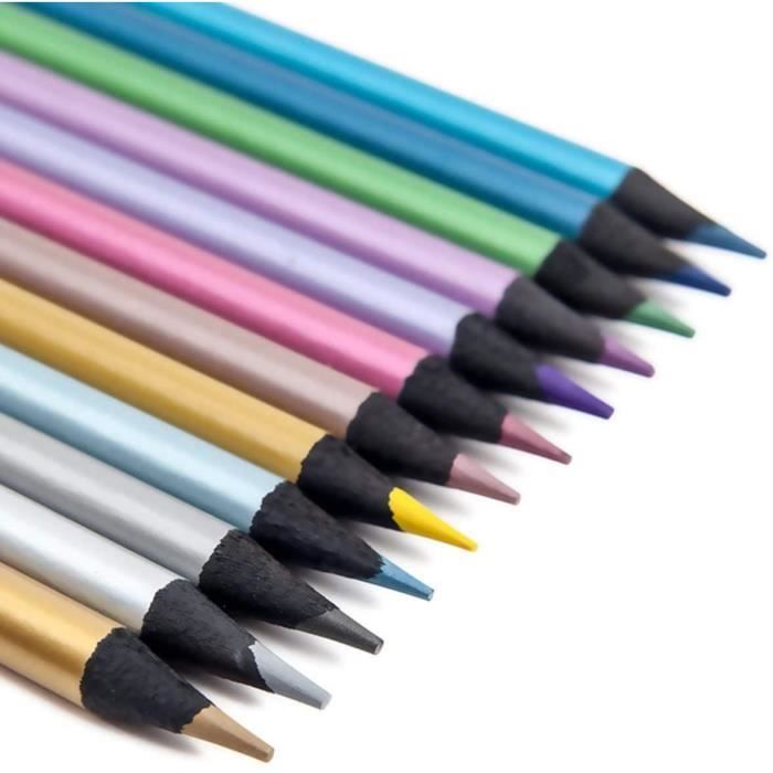 Crayons de Couleur,Métallisés pour Coloriages,Dessins et Faire des