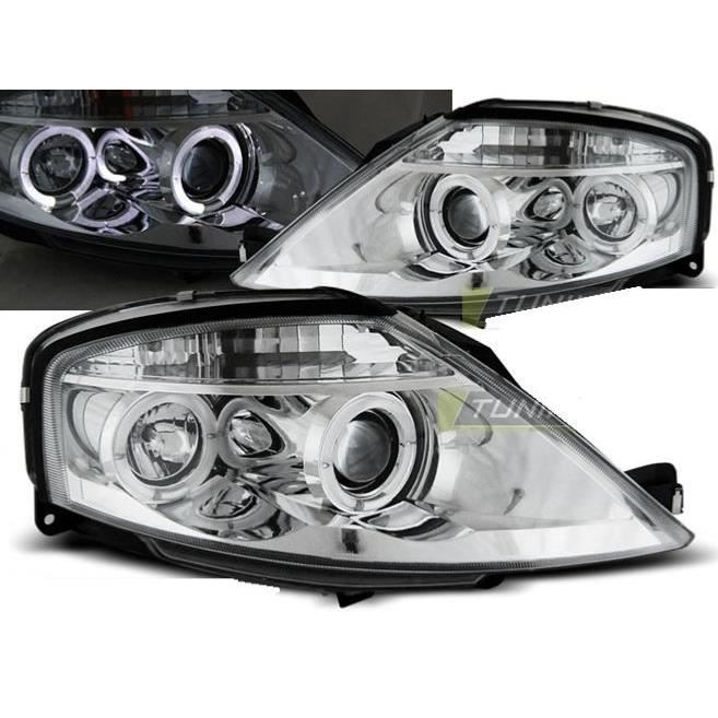 Paire de feux phares Citroen C3 02-09 angel eyes chrome-27361259