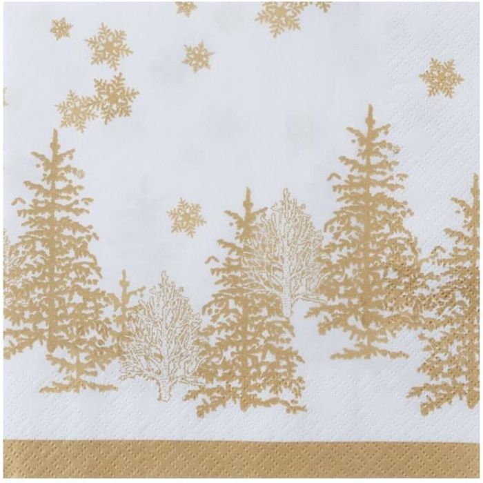 Caspari Lot De 20 Serviettes En Papier Motif Sapins De Noël