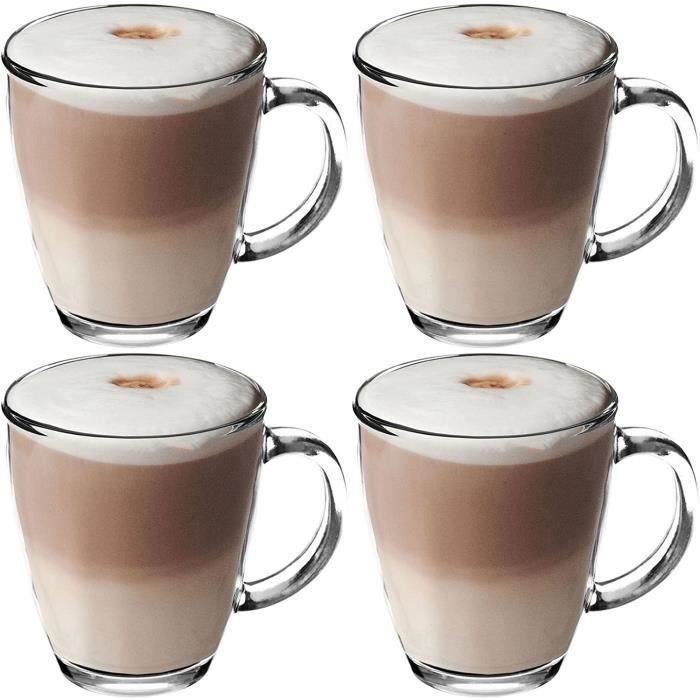 Lot De 6 Verres à Latte Double Paroi – 250 Ml, Avec Anse Et Cuillère – Verre Borosilicate Résistant Chaud/froid - 7