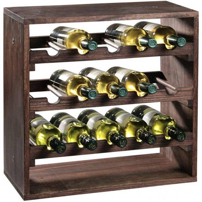 etagere carre pour bouteilles a vin 3 niveaux cdiscount maison