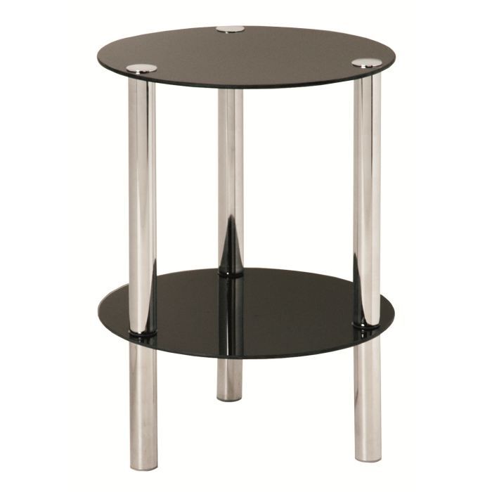 Table D Appoint Ronde Belly Chrome Et Verre Trempe Noir Achat Vente Table D Appoint Table D Appoint Ronde Belly Cdiscount