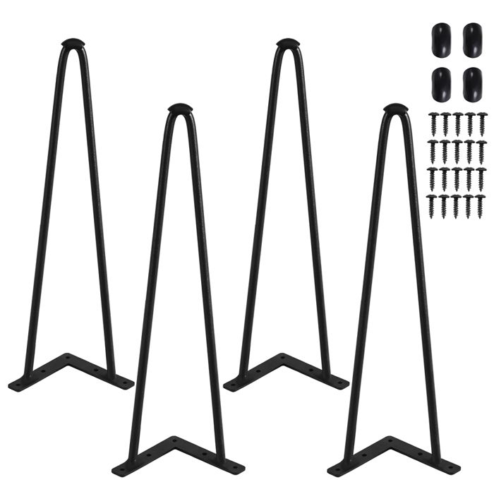 Yaheetech 4 Pieds de Table de 41cm en Épingle à Cheveux en Fer-Pied Remplacement de Tables Chaises Meuble DIY Noir Yaheetech 4 Pieds de Table de 41cm en Épingle à Cheveux en Fer-Pied Remplacement de Tables Chaises Meuble DIY Noir