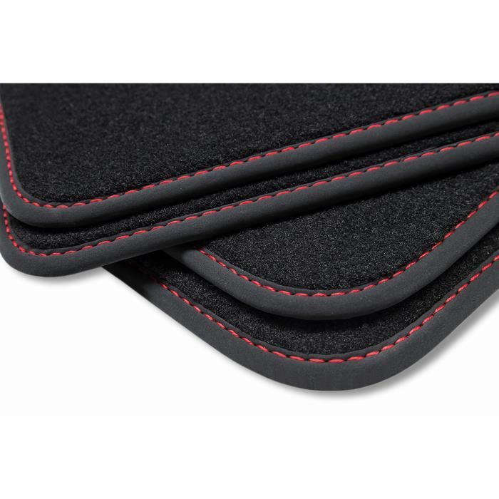 Tapis de Sol Velours adapté pour Peugeot 2008 (2013-2019) - Premium tapis  de voiture - noir noir