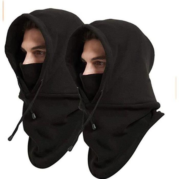 Cagoule Épaisse Double Couche Polaire - Bonnet Coupe-Vent Chaud Masque Ski Protège-Nuque Homme Femme
