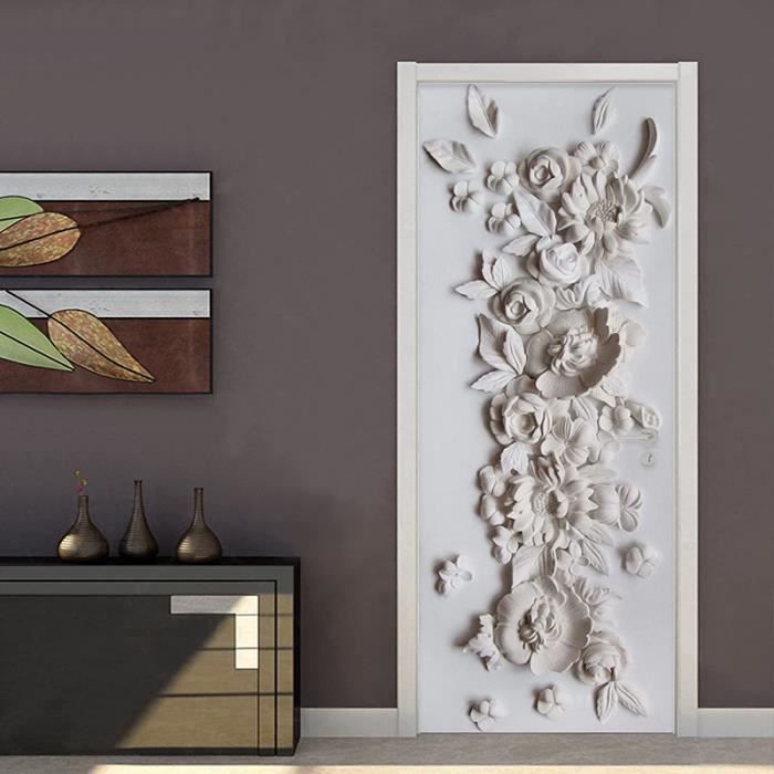 Autocollant Porte 3D "Pont En Bois Sur Océan" - 90x200 Cm - Sticker Murale Trompe-l'Œil Imperméable Pour Salon, Cuisine