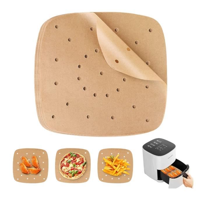 Papier Sulfurisé - Non spécifié - 100 Feuilles - Antiadhésif - Jetable - Perforé pour Friteuse à Air