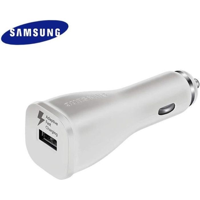 Samsung s10 S8 s9 Plus chargeur de voiture Original double USB chargeur rapide adaptatif 9V - Type charger only 1U white charger