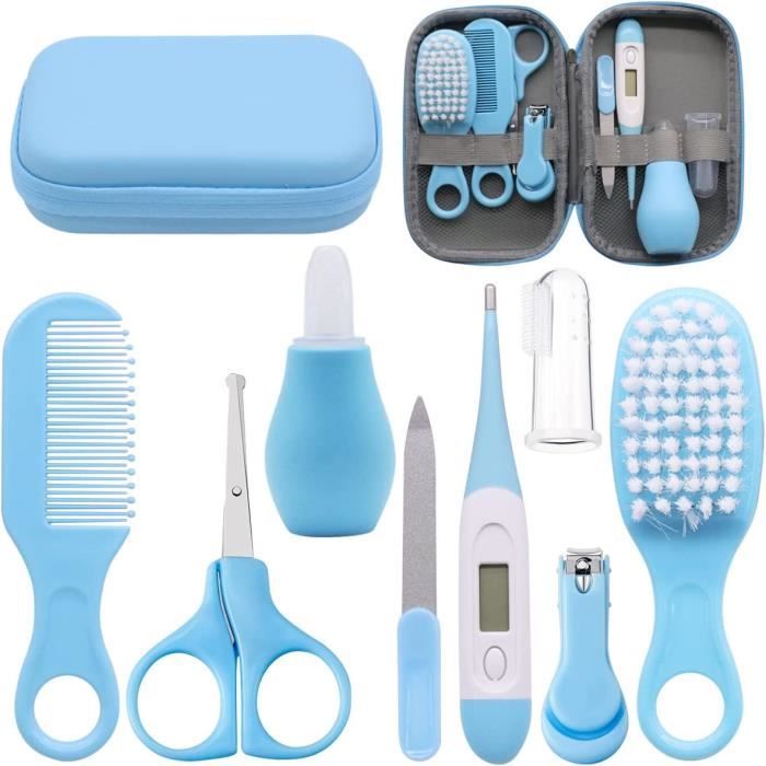 Trousse De Soins Bébé 12 Pièces - Kit Manucure, Hygiène Et Toilette Sans BPA, Idéal Voyage