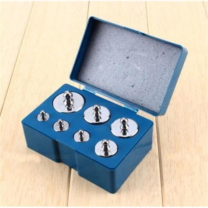 7pcs Grams Précision Échelle de Calibration Chrome Poids Kit Set 10g 2