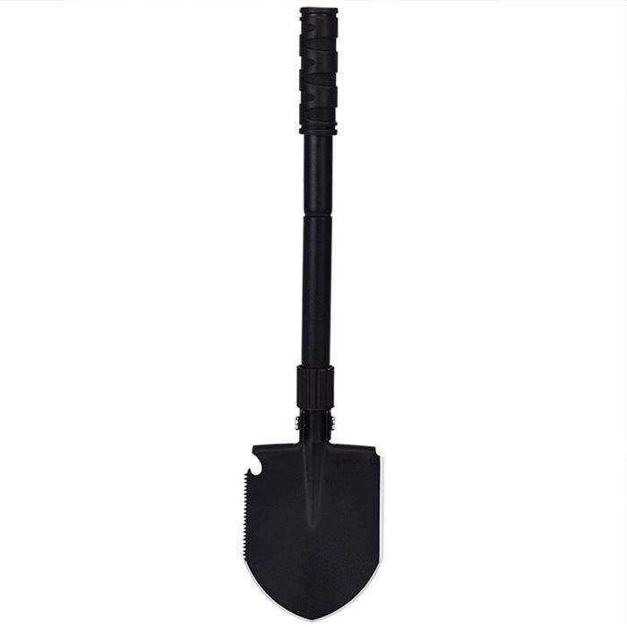 Pelle Pliante Multifonction Militaire YBBIGMALL, Noire, 37 Pouces, Avec Barres D'extension