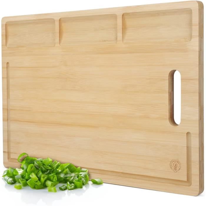 Grande Planche à Découper En Chêne Massif Avec Rainure à Jus – Cuisine – Fabriquée Aux USA