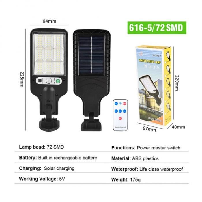 émettre de la couleur 72 smd solar street lights motion sensor light outdoor waterproof solar lamp with 3 mod