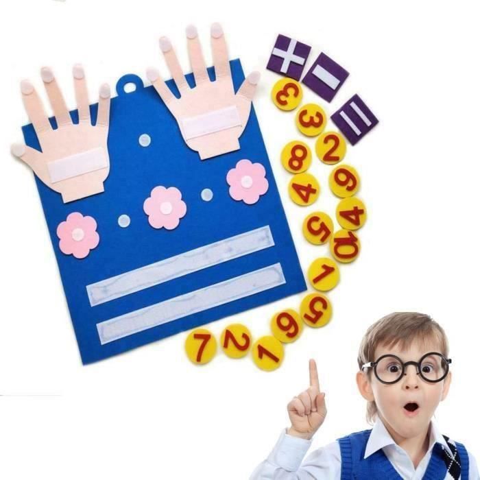 Felt Board Finger Numbers Counting Toy Teaching Aid, Handmade Toy Set