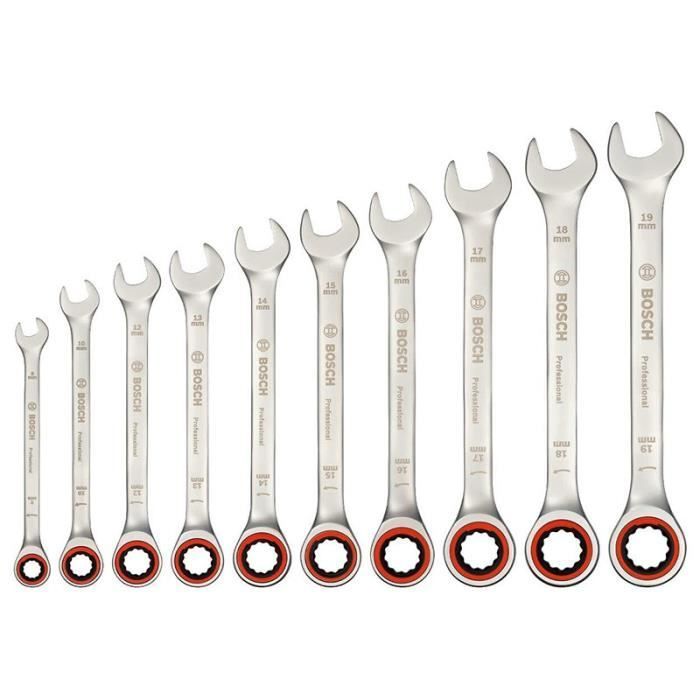 BOSCH Jeu de clés mixtes BOSCH 10 pièces