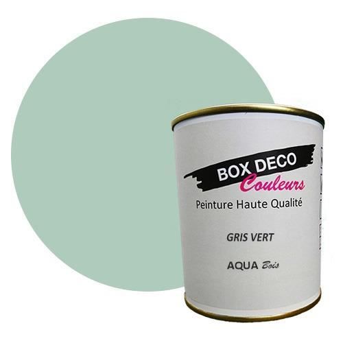 PEINTURE Teinte Gris Vert meuble bois intérieur à base d’acrylique aspect velours-satin Aqua Bois - 750 ml - 9m²